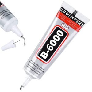 HOLIKA B6000 Cola Para Joias Com Strass Transparente, Cola Para Incrustações, Adesivo Para Pingentes, Cola Adesiva Para Artesanato 50G Com Ponta De Precisão, Cola De Tecido Multifuncional (50 Ml)