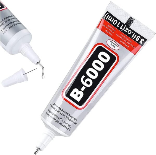 HOLIKA B6000 cola para joias strass transparente, cola embutida, adesivo pendente, cola adesiva artesanal 110g com ponta de precisão cola de tecido multifuncional (110ml)