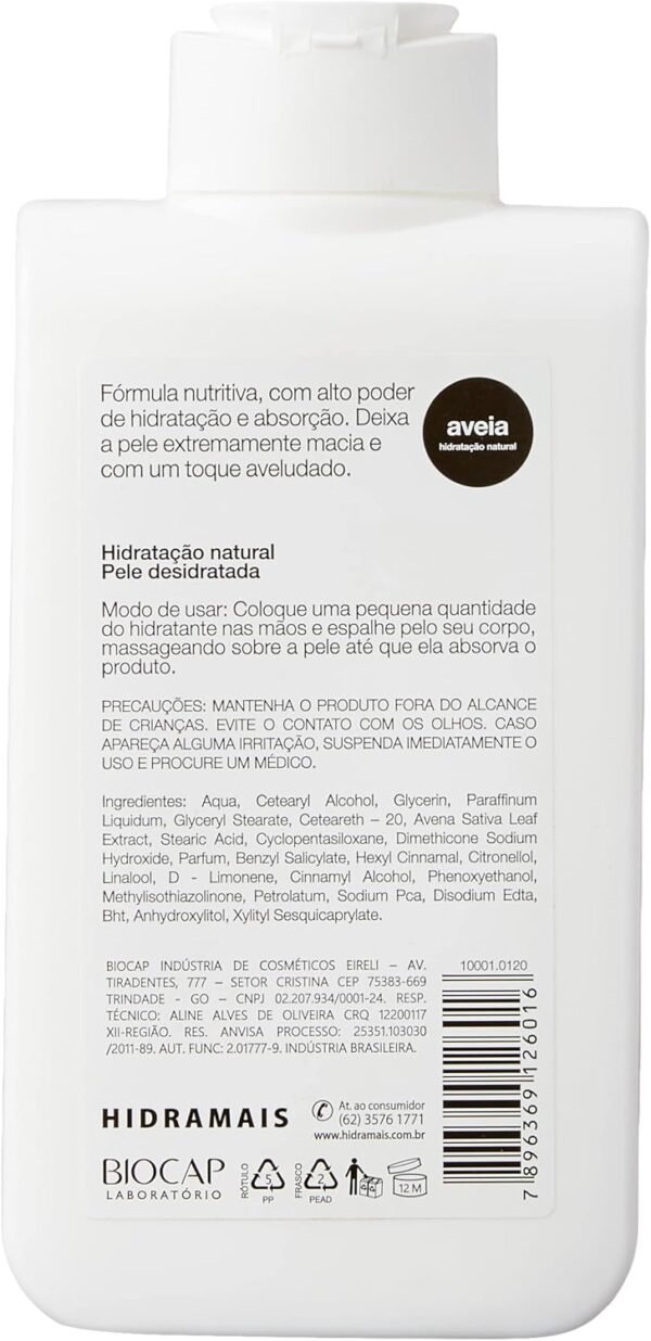 Hidramais - Locao Desodorante Hidr.Hidramais 500Ml Aveia - Imagem 2