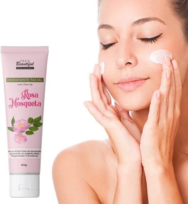 Hidratante Facial Com Óleo Rosa Mosqueta 50g, Face Beautiful
