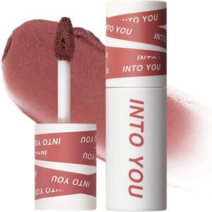 INTO YOU Batom fosco para mulheres, batom vermelho fosco de longa duração, multifuncional para lábios e bochechas, copo antiaderente que não desbota, mancha labial, maquiagem, cosméticos oficiais diretamente (EM10)