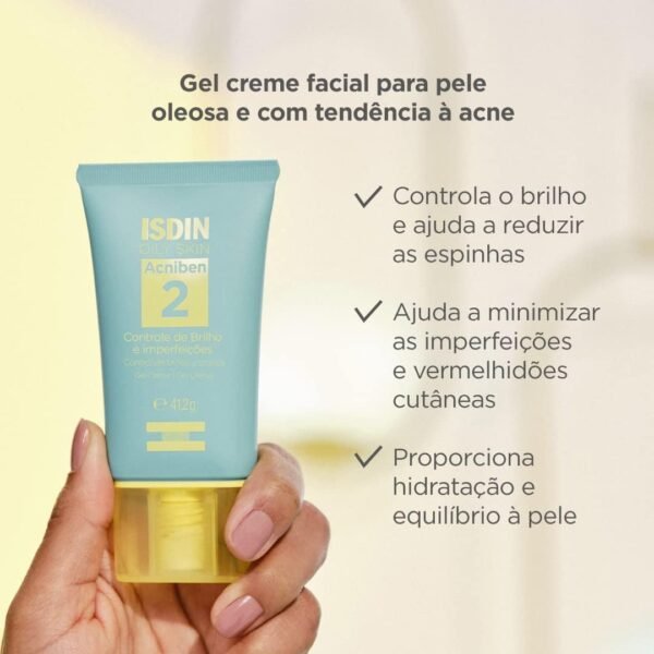 ISDIN Acniben Gel Creme Hidratante Facial Controle de Brilho e Imperfeições - 41,2g - Imagem 2