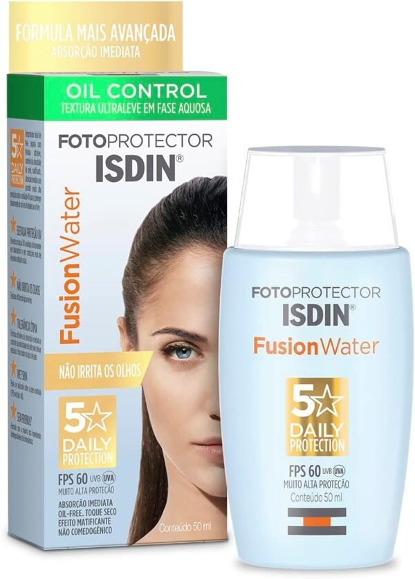 ISDIN Protetor Solar Facial Fusion Water 5 Stars Sem Cor FPS 60-50ml