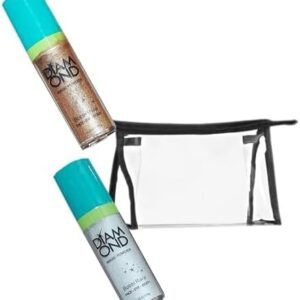 Iluminador Mágico de Rosto Corpo e Cabelo Pó de Fada Polvo Hadas: Kit Bronze + Prata + Necessarie PVC