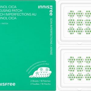 Innisfree Retinol Cica Focus Patch: dissolvendo microagulhas, acalma, hidrata, 18 adesivos