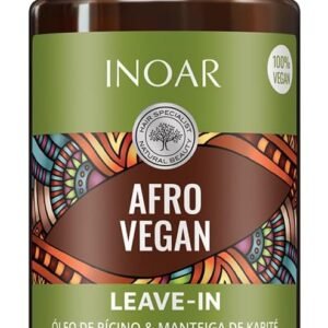 Inoar, Afro Vegan Leave-in – Hidratação, Nutrição e Definição com Óleo de Rícino e Manteiga de Karité para Cabelos Cacheados e Crespos - 300ml