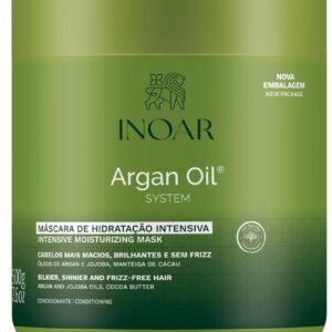 Inoar, Argan Oil Máscara Capilar – Hidratação Profunda, Brilho e Maciez com Óleo de Argan para Cabelos Secos ou Fragilizados - 500g