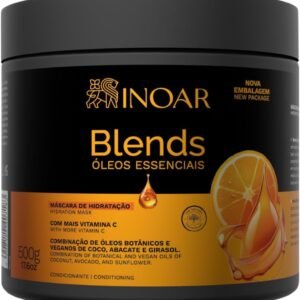 Inoar, Blends Máscara Capilar – Hidratação Profunda, Brilho e Maciez com Óleos de Coco, Abacate, Argan e Vitamina C - 500g