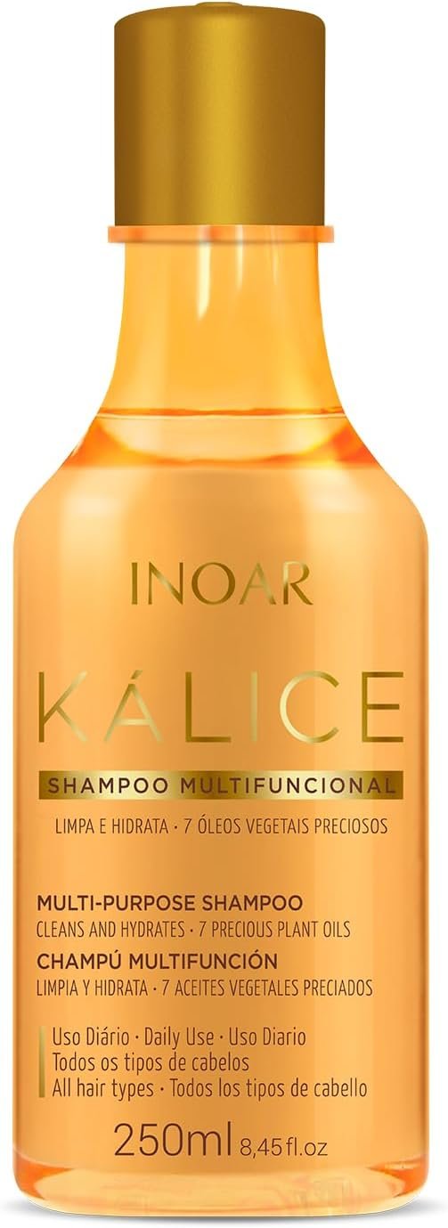 Inoar, Kálice Shampoo – Limpeza Hidratante com 7 Óleos Vegetais e Vitamina E para Cabelos Macios e Brilhantes - 250ml 1 Inoar, Kálice Shampoo – Limpeza Hidratante com 7 Óleos Vegetais e Vitamina E para Cabelos Macios e Brilhantes - 250ml