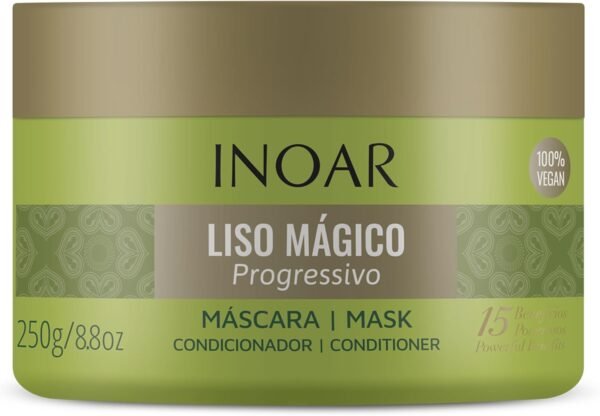 Inoar, Liso Mágico Máscara Capilar – Alinhamento, Hidratação e Efeito Liso Progressivo com Óleo de Argan - 250g