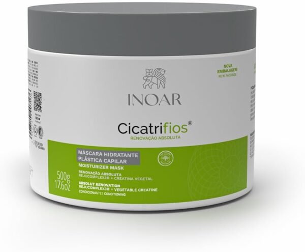 Inoar, Máscara Capilar CicatriFios – Hidratação, Brilho Intenso, Antifrizz e Recuperação dos Fios com Rejucomplex3-500g