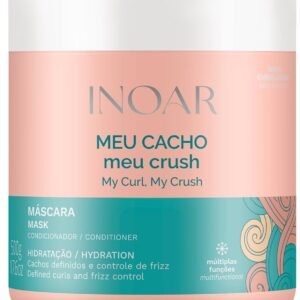 Inoar, Máscara Capilar Meu Cacho Meu Crush – Hidratação, Brilho e Definição com Colágeno Vegetal e Vitamina E - 500ml