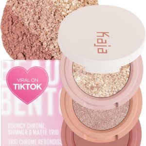 Kaja Coleção Beauty Bento - Trio de sombras Bouncy | 16 Peach Madeline | Tom pêssego nude | Vegan, sem crueldade