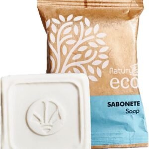 Kit 100 Sabonetes 20g Ecológico Floral Naturys Eco Embalagem de Papel Kraft Hotel Pousada Spa