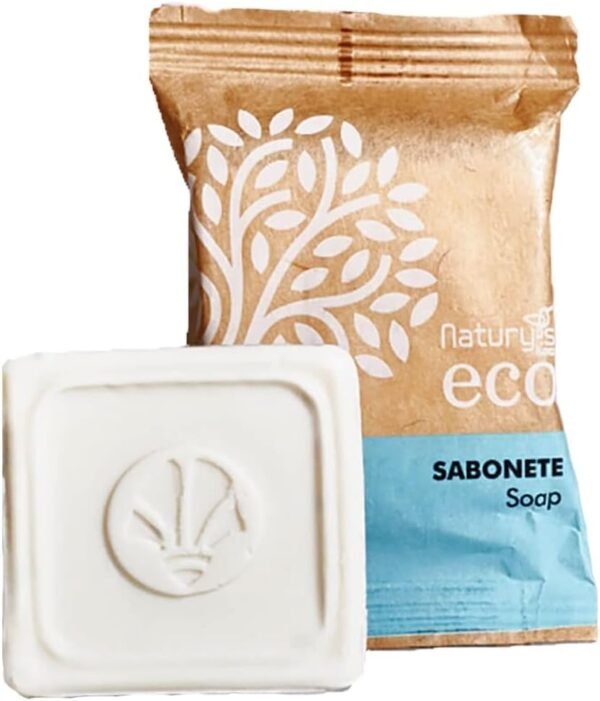 Kit 100 Sabonetes 20g Ecológico Floral Naturys Eco Embalagem de Papel Kraft Hotel Pousada Spa