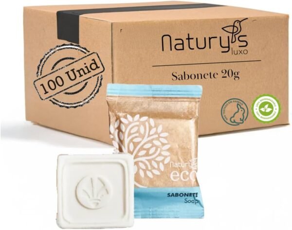 Kit 100 Sabonetes 20g Ecológico Floral Naturys Eco Embalagem de Papel Kraft Hotel Pousada Spa - Imagem 2