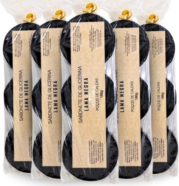 Kit 15 Barras Sabonete Lama Negra Vulcânica Glicerina Natural - Poços de Caldas