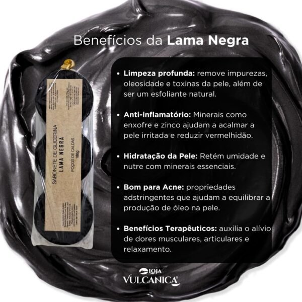 Kit 15 Barras Sabonete Lama Negra Vulcânica Glicerina Natural - Poços de Caldas - Imagem 2