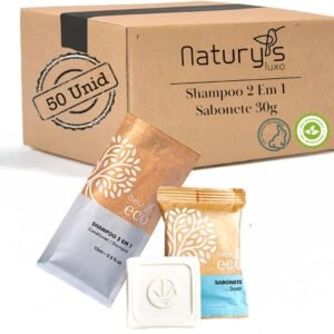 Kit 50 Shampoo 2x1 E Sabonete 30g Ecologico Vegano Hotel Motel Pousada Spa