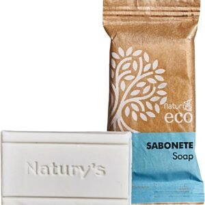 Kit 500 Sabonetes 15g Ecológico Floral Naturys Eco Embalagem de Papel Kraft Hotel Pousada Spa