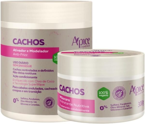 Kit Apse Cachos Ativador De Cachos + Mascara Hidratação Capilar Vegano