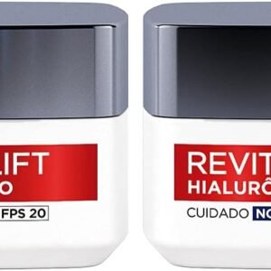 Kit Creme Facial Anti-idade L'Oréal Paris Revitalift Hialurônico Noturno + Diurno FPS 20, 49g