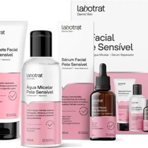 Kit Facial Pele Sensível Labotrat Tratamento Dermo Skin Sabonete, Agua Micelar e Serum Facial