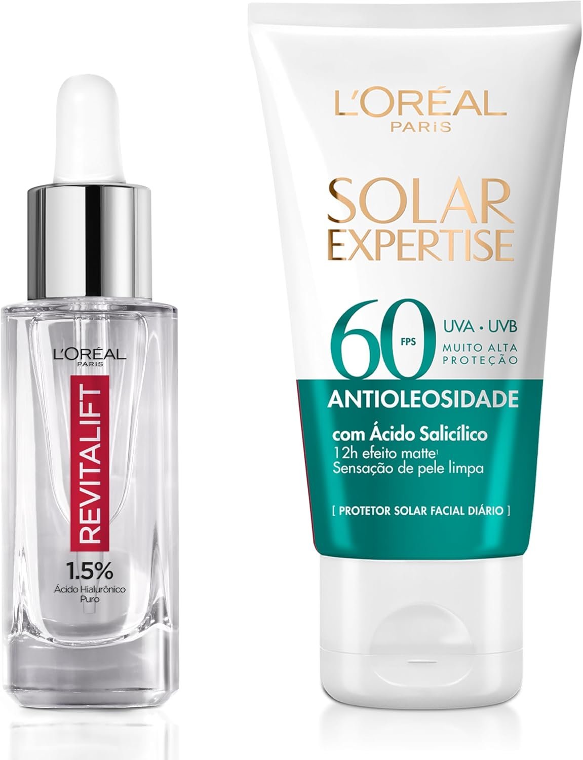 Kit L'Oreál Paris Sérum Revitalift Hialurônico 30ml + Solar Expertise facial Antioleosidade FPS60 25g 1 Kit L'Oreál Paris Sérum Revitalift Hialurônico 30ml + Solar Expertise facial Antioleosidade FPS60 25g