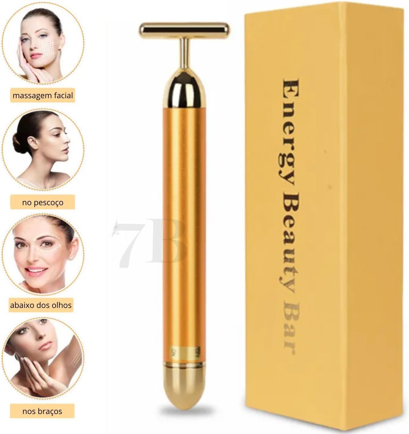 Kit Massageador Facial Gold e Filme Solúvel de Colágeno - Skincare Rejuvenescedor 2 Kit Massageador Facial Gold e Filme Solúvel de Colágeno - Skincare Rejuvenescedor - Imagem 2