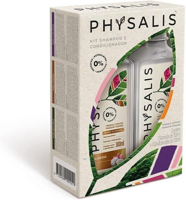 Kit Physalis Shampoo (300ml) + Condicionador (300ml) - Puro Cuidado, PHYSALIS, Vegano/Natural