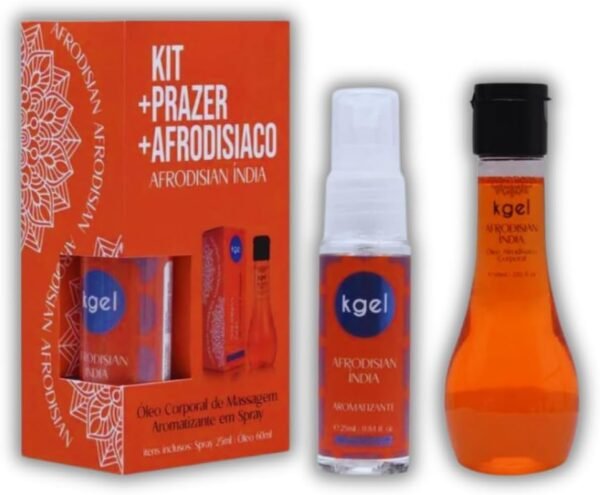 Kit Prazer Afrodisíaco Óleo + Aromatizador KGEL - Massagem Sex Shop Erótico