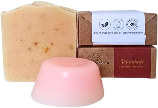 Kit Shampoo e Condicionador Natural em Barra para Cabelos Oleosos - Controle da Oleosidade e Definição Capilar - Imagem 2