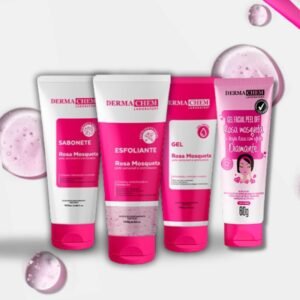 Kit Skincare Rosa Mosqueta - Sabonete + Esfoliante +Gel Hidratante +Gel Peel Off Rosa Mosqueta 4em1