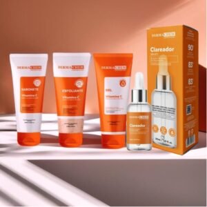 Kit Skincare Vitamina C Sabonete+Esfoliante+Gel Hidratante+Serum Clareador Dermachem