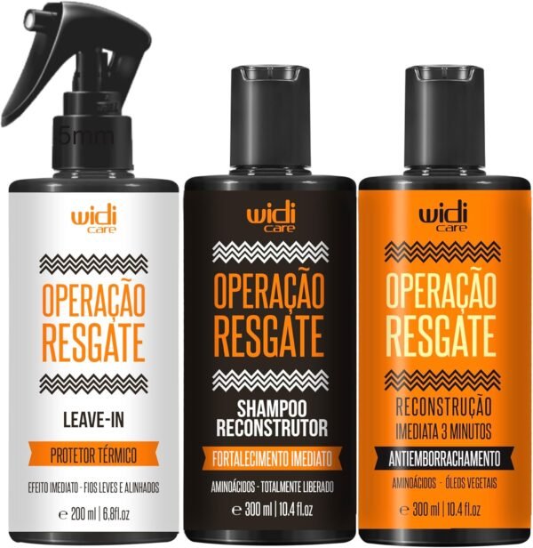 Kit Widi Care Operação Resgate Shampoo 300ml, Reconstrução 300ml e Leave-In