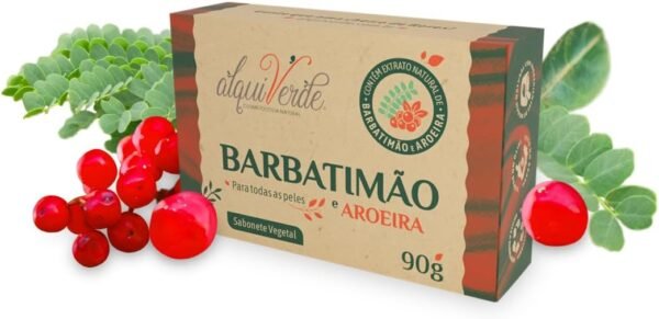 Kit com 6 Sabonetes Vegetal Alquiverde de Barbatimão com Aroeira 90g