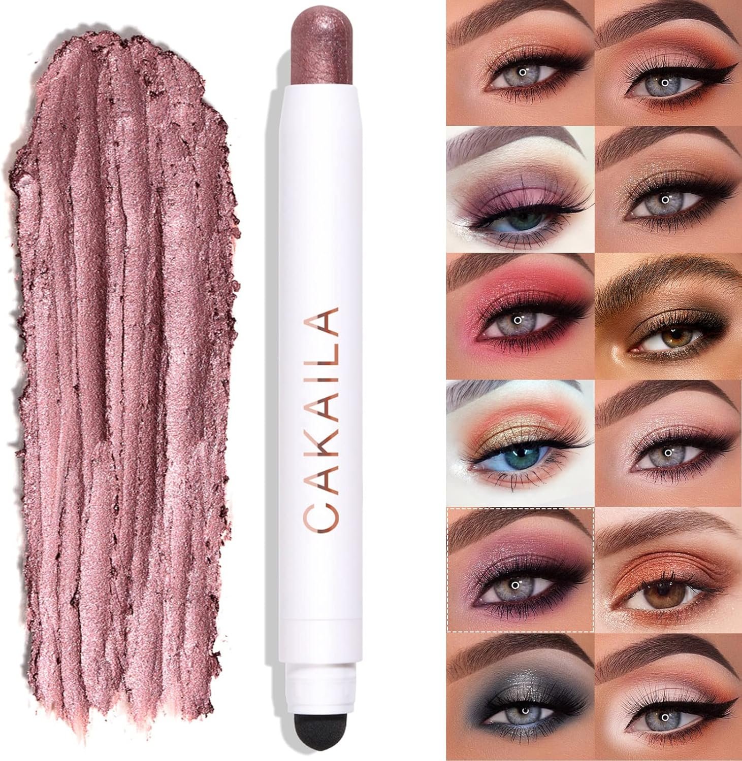 LOKFAR Bastão cremoso para sombra, caneta cremosa à prova d'água, lápis de sombra cremosa, bastão de maquiagem fosco e brilhante com borrão de esponja (09 # Violet Shimmer) 1 LOKFAR Bastão cremoso para sombra, caneta cremosa à prova d'água, lápis de sombra cremosa, bastão de maquiagem fosco e brilhante com borrão de esponja (09 # Violet Shimmer)