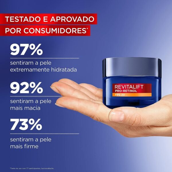 L'Oréal Paris Creme Facial Antirrugas Revitalift Pro Retinol Cuidado Diurno FPS20, 49g - Imagem 2