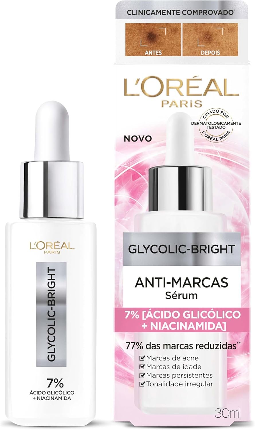 L'Oréal Paris Sérum Anti-Marcas Glycolic-Bright 30ml 1 L'Oréal Paris Sérum Anti-Marcas Glycolic-Bright 30ml