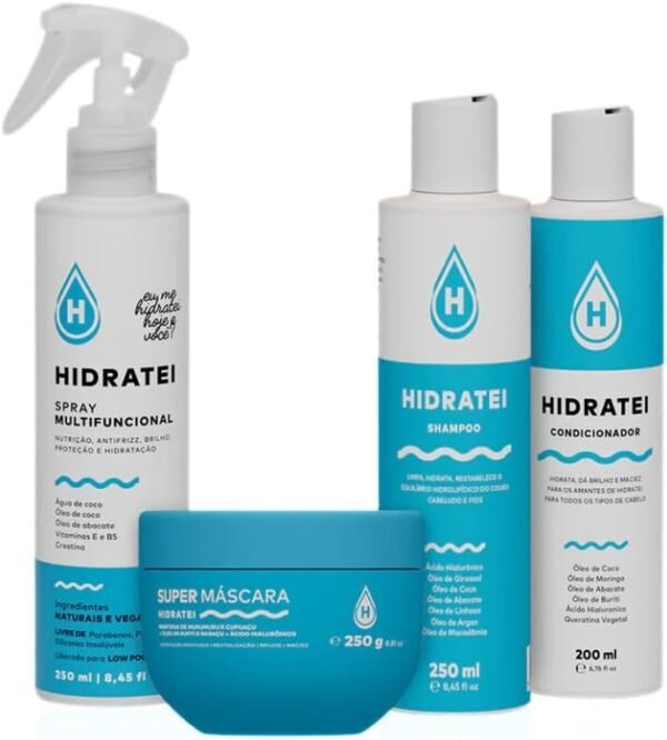 Leave-in + Super Máscara +Shampoo e Condicionador Hidratei
