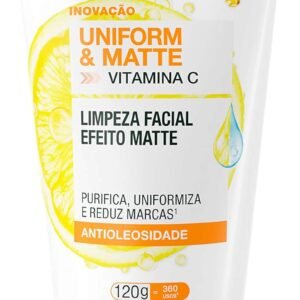 Limpeza Facial Garnier Uniform & Matte Vitamina C Antioleosidade, 120g