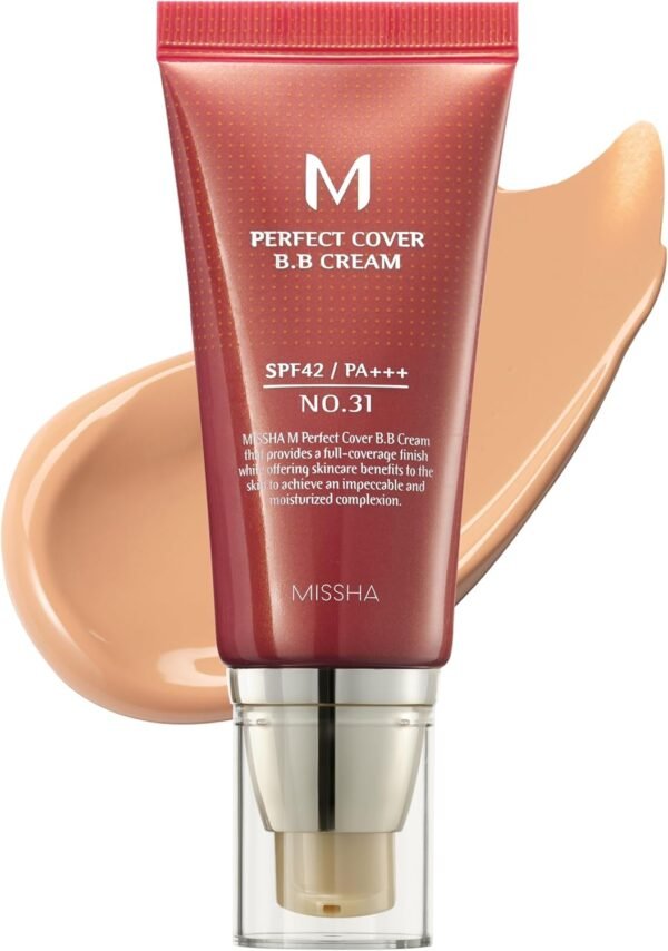 M Perfect BB Cream No 31.Golden beige for medium/deep with neutral skin tone SPF 42 PA +++ 1.69 Fl Oz - Tinted Moisturizer for face with SPF
