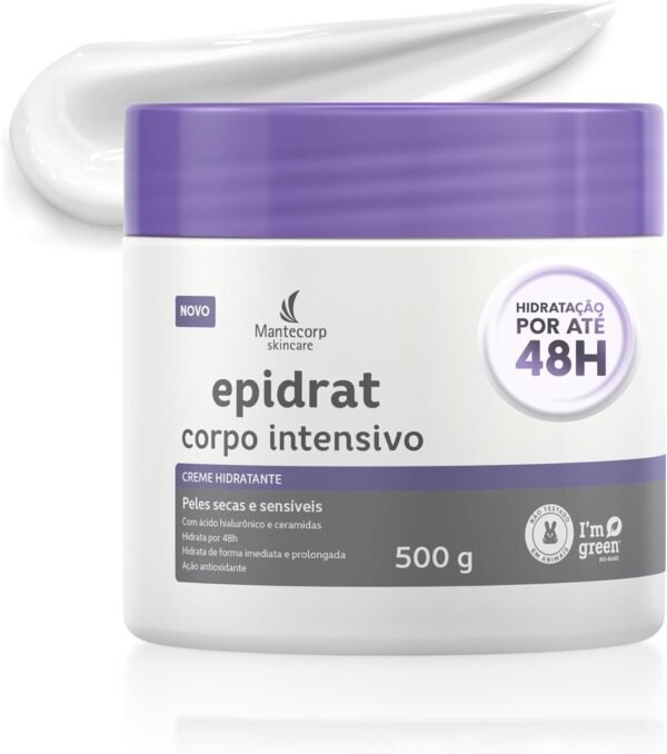MANTECORP - Creme Hidratante Epidrat Corpo Intensivo - Hidrata e Acalma a Pele, Mantém Hidratação Intensa por 48h, Absorção Rápida - 500g