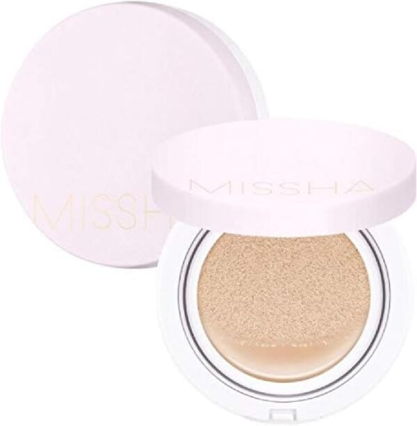 MISSHA Magic Cushion Foundation No.23 Natural Bege Para Pele Clara Com Tom De Pele Neutro Cobertura Impecável, Acabamento Úmido, Fácil Aplicação Para Todos Os Tipos De Pele