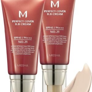 MISSHA Perfect Cover Bb Cream Dual Pack No.21 Bege Claro - Claro Com Subtom Frio Fps 42 Pa +++ 1,69 Fl Oz - Hidratante Com Cor Para O Rosto Com Fps