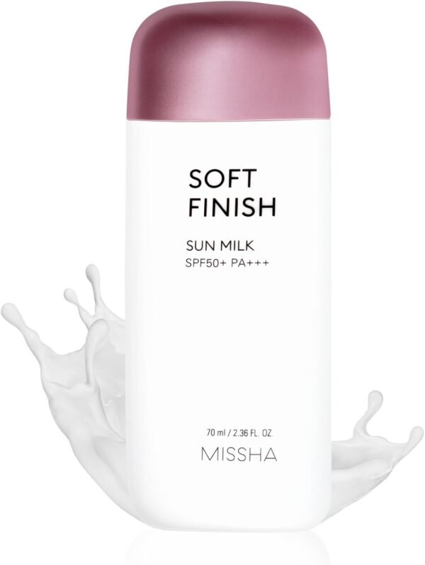 MISSHA Protetor Solar Coreano - Soft Finish Sun Milk SPF50+ PA+++ All Round Safe Block 70mL