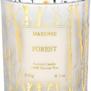 M&SENSE Velas de soja veganas perfumadas de floresta, 221 g, 42 horas, tempo de queima lenta, sem toxina, velas perfumadas naturalmente, para aromaterapia e aromaterapia, fragrância calmante para casa