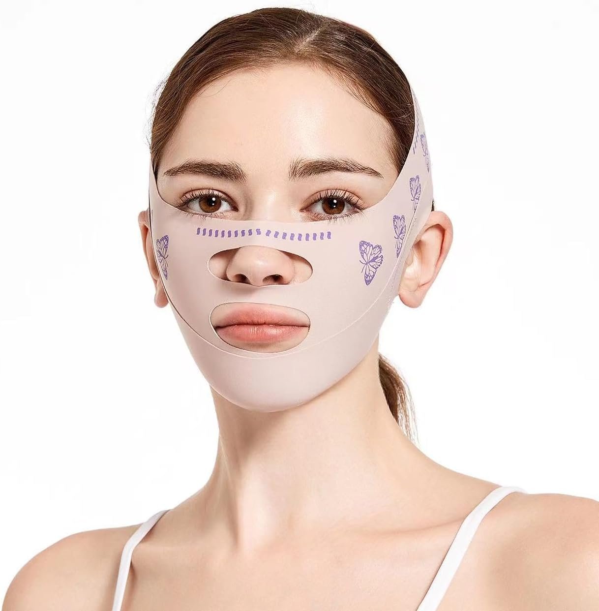 MZLUWM Máscara de dormir Beauty Face Sculpting, redutor de queixo duplo, máscara facial emagrecedora em forma de V, máscara facial reutilizável - faixa antienvelhecimento e antirrugas (rosa B) 1 MZLUWM Máscara de dormir Beauty Face Sculpting, redutor de queixo duplo, máscara facial emagrecedora em forma de V, máscara facial reutilizável - faixa antienvelhecimento e antirrugas (rosa B)