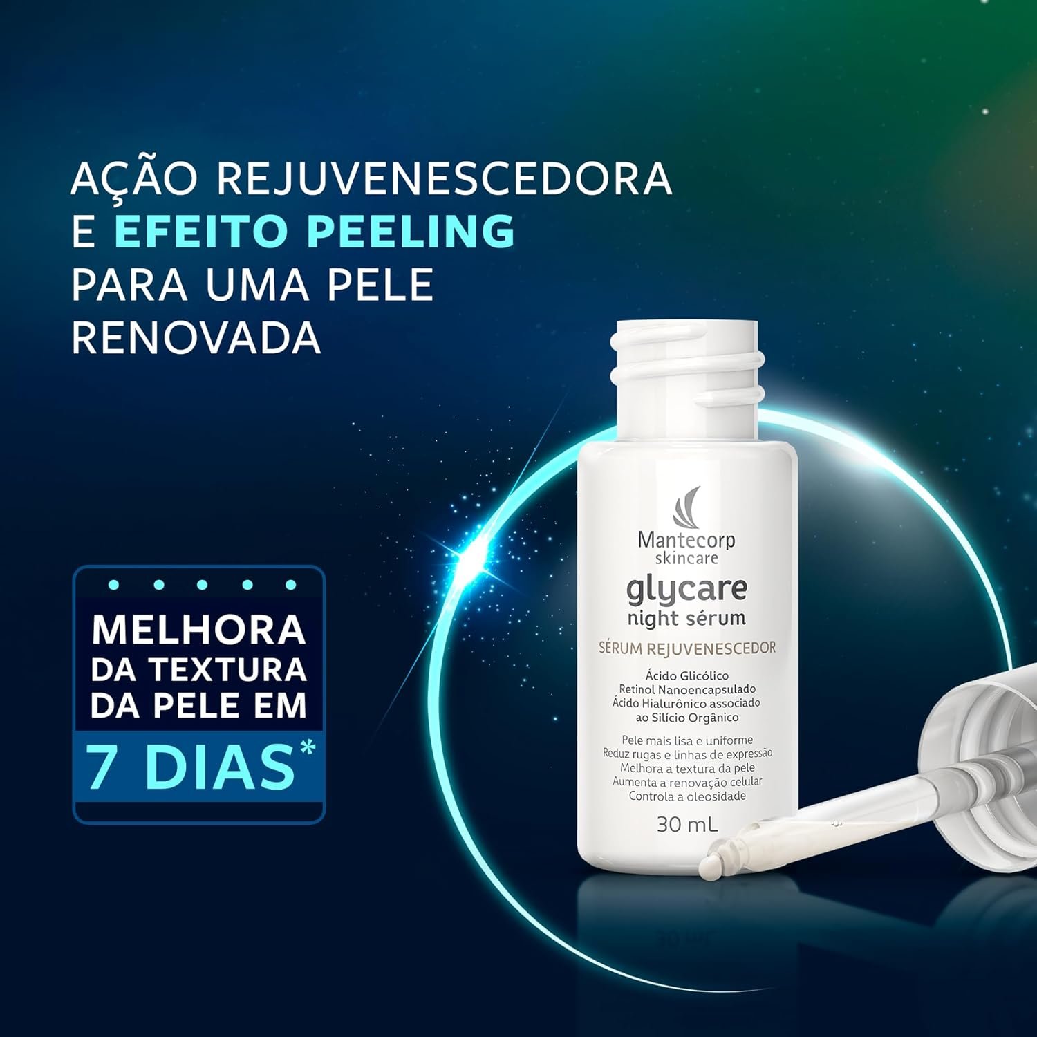 Mantecorp Glycare Night Sérum 30ML – Rejuvenescedor Facial Noturno com Ácido Hialurônico 2 Mantecorp Glycare Night Sérum 30ML – Rejuvenescedor Facial Noturno com Ácido Hialurônico - Imagem 2