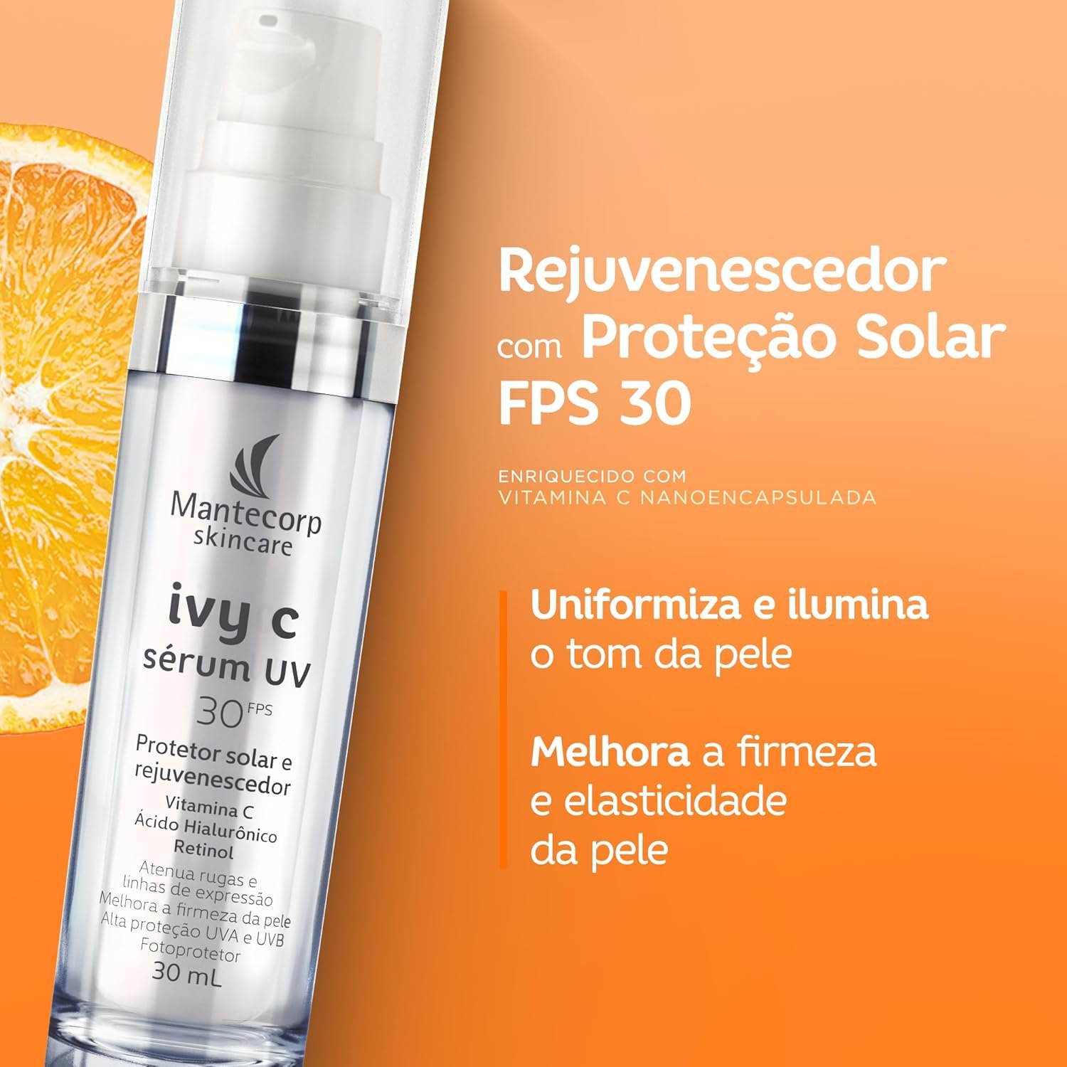 Mantecorp Ivy C Sérum 30ML – Rejuvenescedor Facial com Vitamina C e FPS 30 2 Mantecorp Ivy C Sérum 30ML – Rejuvenescedor Facial com Vitamina C e FPS 30 - Imagem 2